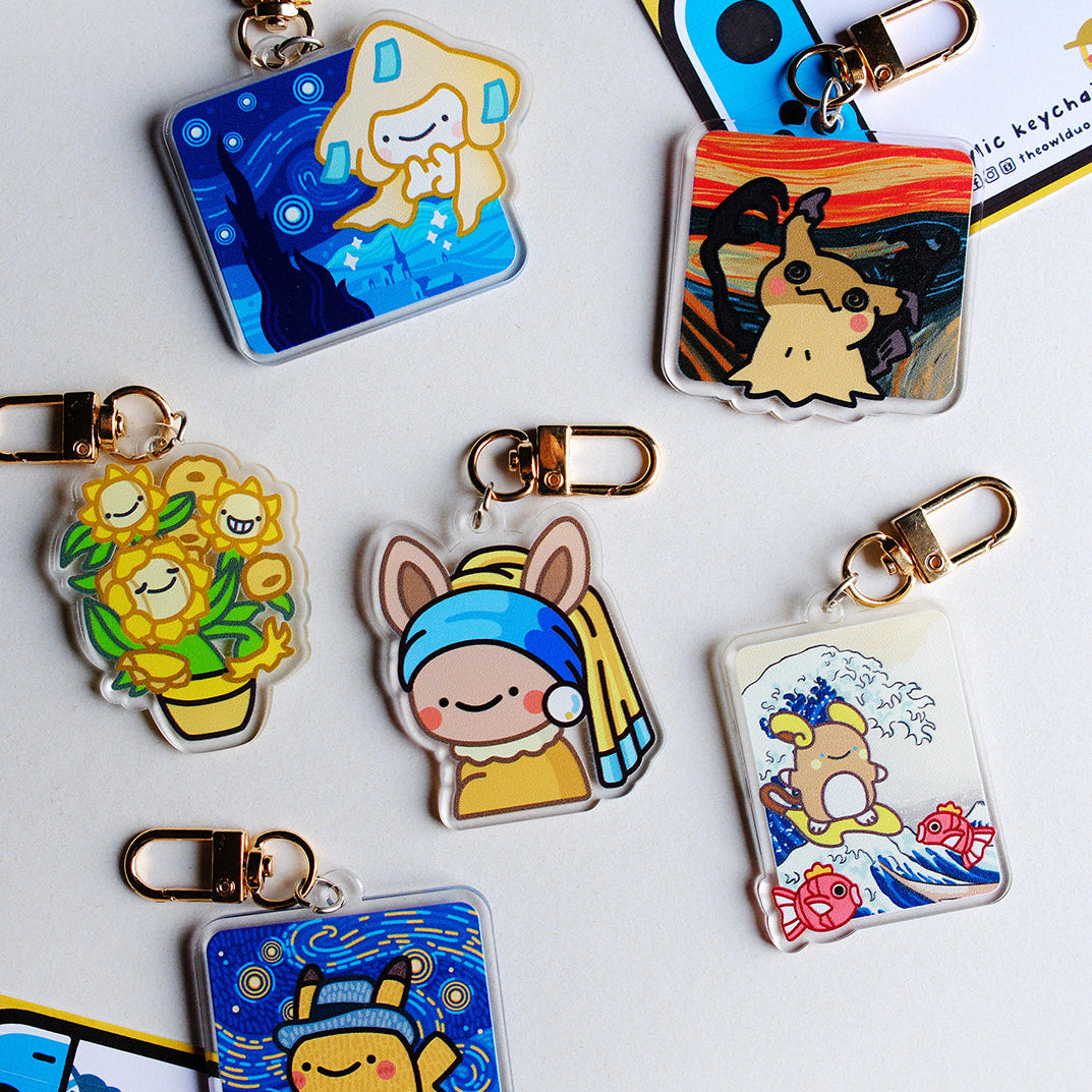 Pokemon x Famous Paintings Acrylic Keychains