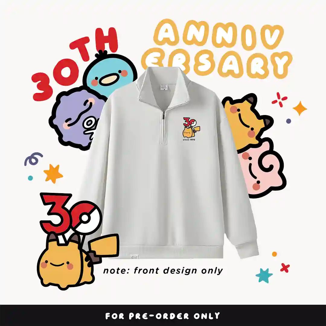 [PREORDER] 30th Anniversary Pikachu Quarter-zip Sweatshirt