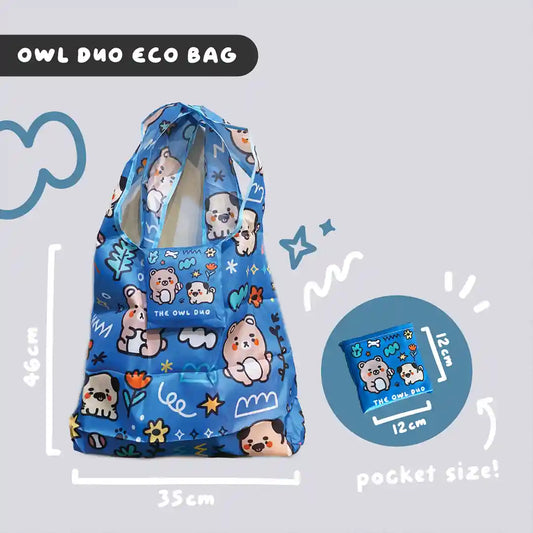 Owl Duo Foldable Eco Bag