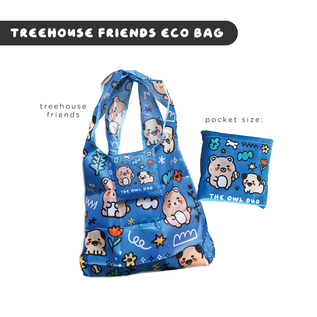 Owl Duo Foldable Eco Bag