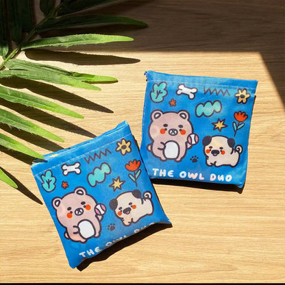 Owl Duo Foldable Eco Bag