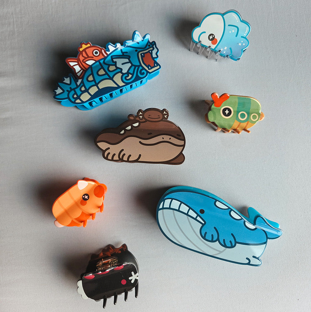 Pokemon Wailord, Gyarados + Clodsire Big Hair Claw