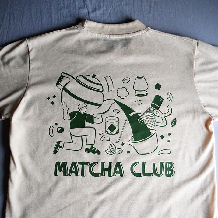 Matcha Club Oversized Boxy Cream Shirt