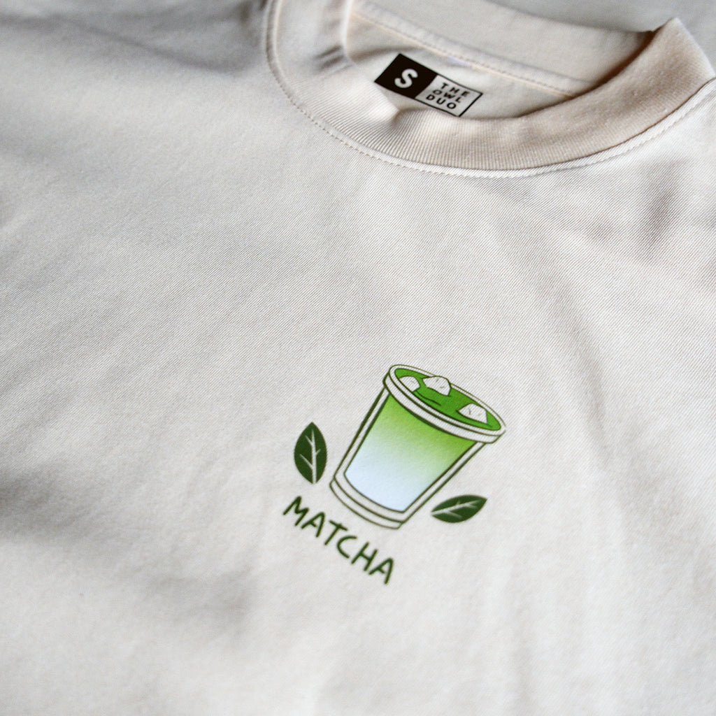 Matcha Club Oversized Boxy Cream Shirt
