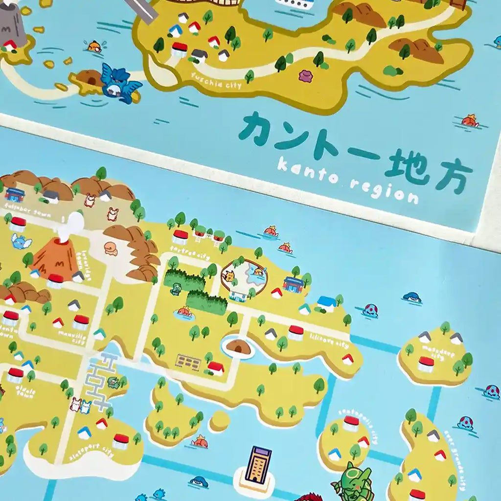 Pokemon Regions Art Print