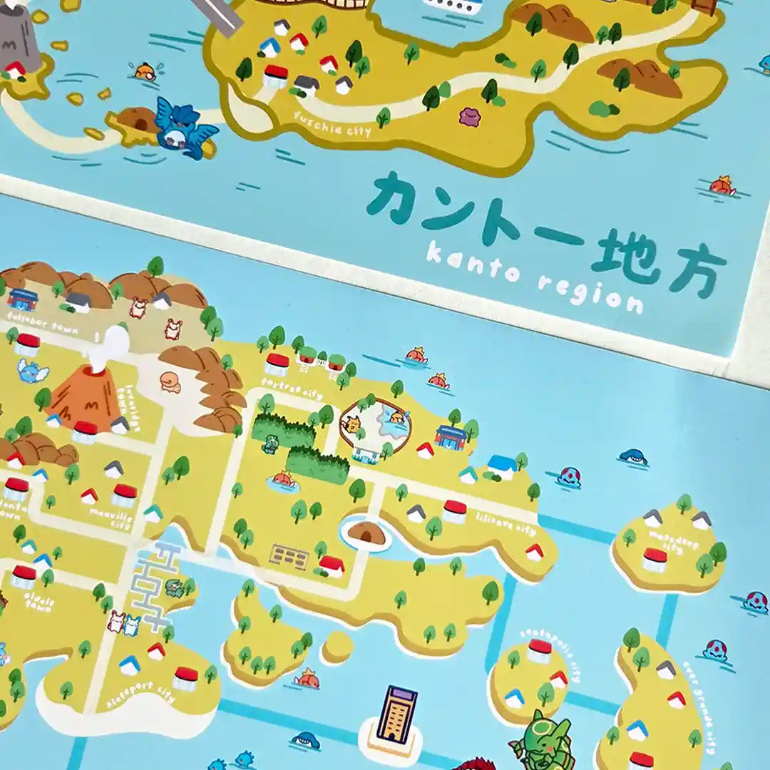 Pokemon Regions Art Print