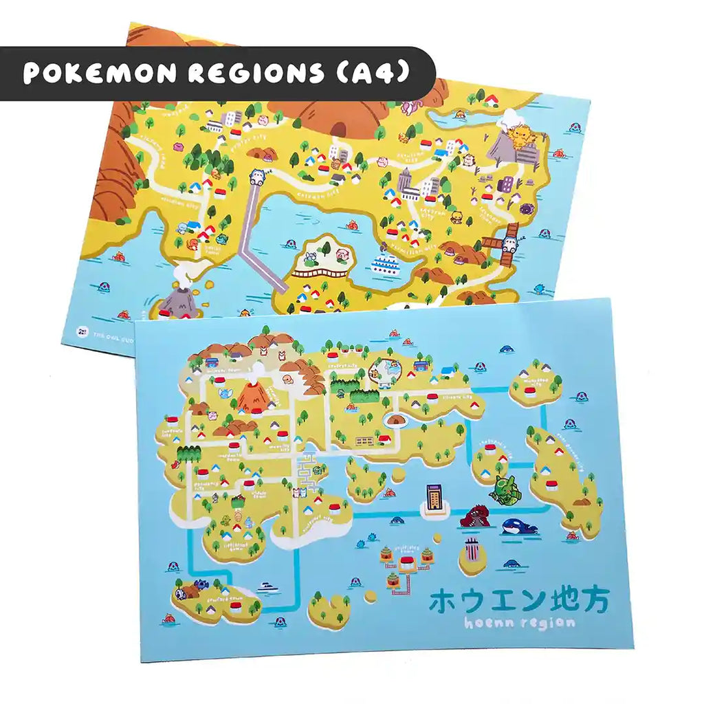Pokemon Regions Art Print