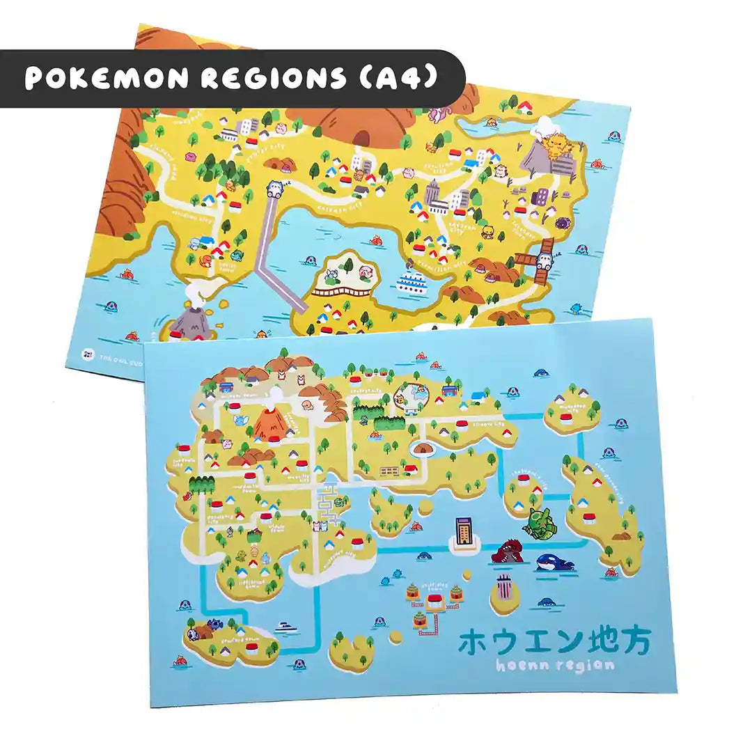Pokemon Regions Art Print