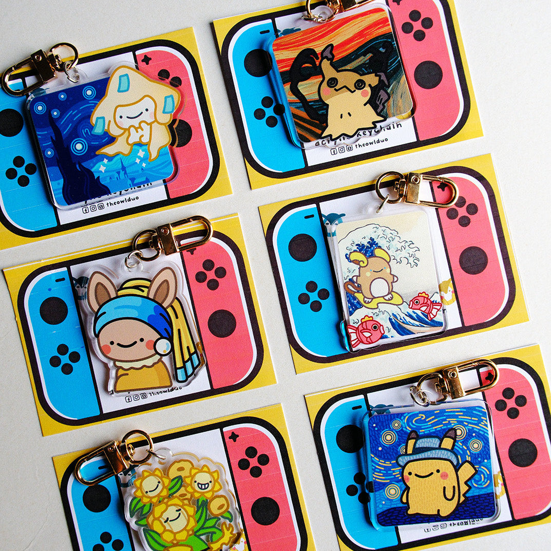 Pokemon x Famous Paintings Acrylic Keychains